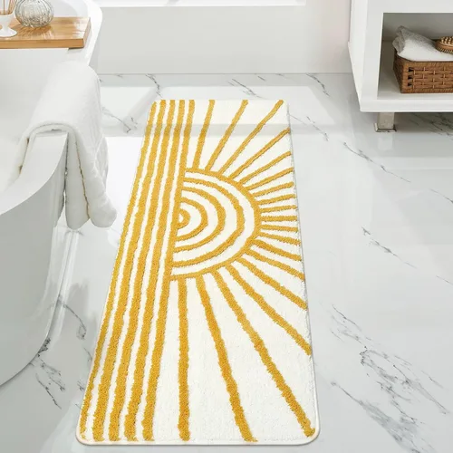 Miniatura 12 de Uphome Tapetes de baño para baño, 18 x 26, diseño floral, moderno, antideslizante, suave, lavable a máquina, absorbente, de secado rápido, tapete