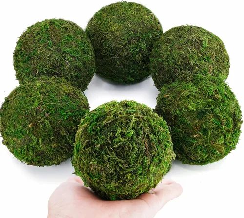 Miniatura 9 de Juego de bolas de musgo decorativas, bolas de musgo falsas para rellenos de cuencos, decoración de centro de mesa, decoración del hogar, relleno