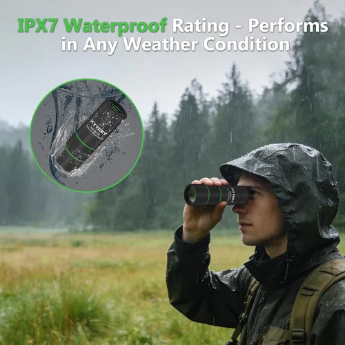 Miniatura 5 de Telescopio monocular de 8 x 32 para adultos, prisma BAK4 de alta potencia, revestimiento FMC, IPX7, impermeable, alcance compacto para observación