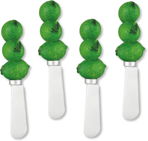 Miniatura 6 de Supreme Housewares Esparcidores de queso de manzana, asas de resina pintadas a mano con cuchillas de acero inoxidable para untar queso crema