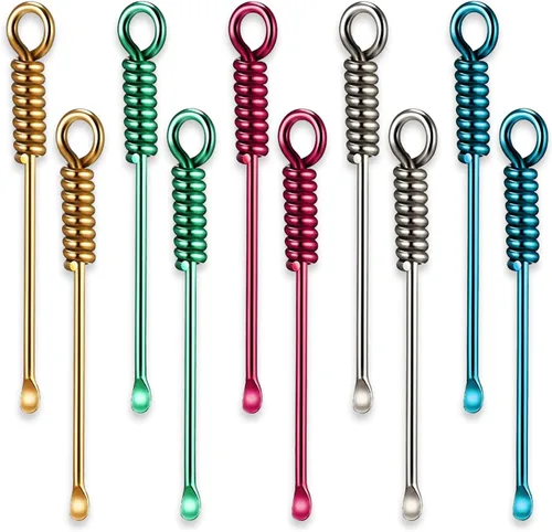 10 piezas mini cuchara pequeña pala cuchara portátil colgante cucharas pequeñas polvo cucharas para especias sales arena especias cucharada