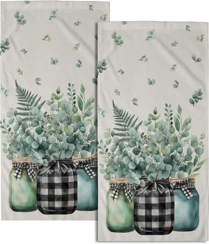 Miniatura 41 de Giwawa Toallas de mano en blanco y negro – Juego de 2 toallas de baño decorativas para baño, cocina, gimnasio, 14 x 28 pulgadas
