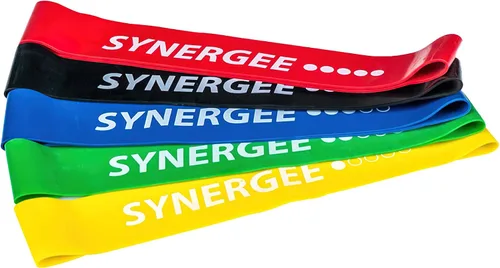 Miniatura 2 de Synergee Mini bandas de resistencia para ejercicio físico que funcionan mejor cuando entrenas en casa o en el gimnasio a) Multicolor 5 Pack