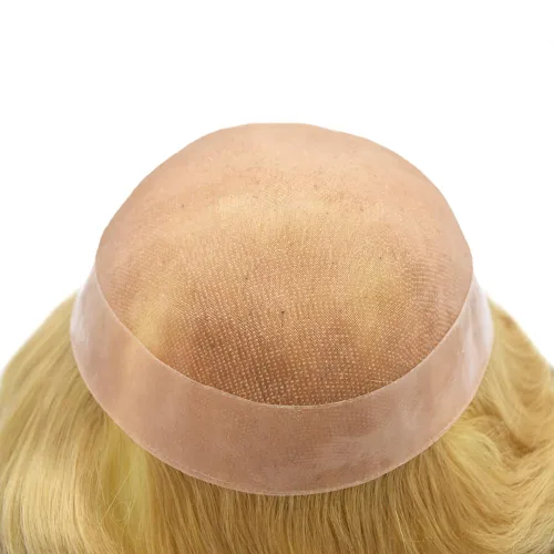 Miniatura 3 de Mens Toupee Hair Pieces sistema de reemplazo para hombres cabello humano real fino mono toupee para hombres sistema de cabello protesis capilar