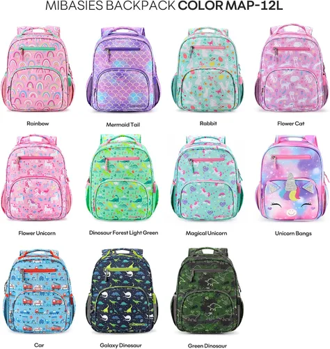 Miniatura 8 de mibasies Boys Backpack 5-8 Lightweight Kids Backpacks Boys - Boy Bookbag for Elementary School - Galaxy Dinosaur