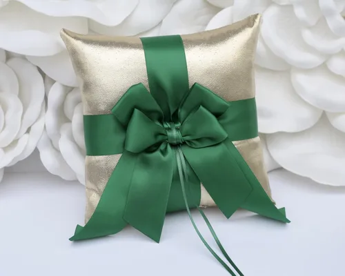 Miniatura 5 de Una cesta de niña de las flores solamente, cesta de boda con mango de perlas, cesta dorada y verde