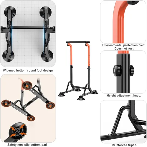 Miniatura 4 de Barra de dominadas para gimnasia, barras horizontales para niños de 5 a 15 años, altura ajustable, equipo de entrenamiento de fuerza para gimnasio