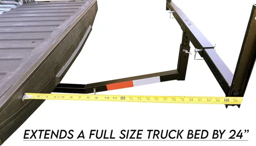 Miniatura 3 de MaxxHaul 70231 Extensor de caja de camioneta para montaje de enganche, para escaleras, estantes, canoas, kayaks, tubos largos y madera, negro, 37 x