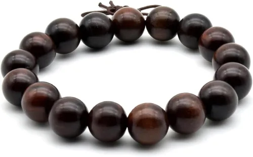 Miniatura 19 de Zen Dear Brazalete y collar de meditación Mala, para cultura budista y oración busita, cuentas de Buddha, unisex, palisandro natural