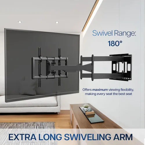 Miniatura 2 de VIVO MOUNT-VW085L soporte de pared articulado para TV de pantalla grande de 43 a 85 pulgadas, para pantallas LCD LED planas y curvas, brazo largo