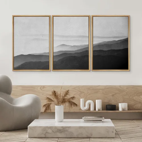 Miniatura 208 de SIGNWIN Lienzo enmarcado para pared, arte con pinceladas de flujo neutro en tonos beige abstractos, ilustraciones, arte moderno, decorativo