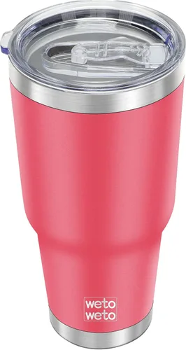 Miniatura 30 de WETOWETO - Vaso de 30oz, taza de viaje con aislamiento al vacío de acero inoxidable, taza de café y agua con recubrimiento en polvo de doble pared