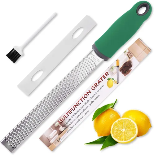 Rallador de limón Zester, rallador de cítricos con asa, utensilios de cocina para queso, limón, chocolate, nuez moscada, jengibre, frutas, verduras,