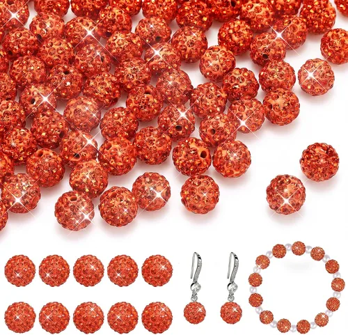 Miniatura 7 de Hicarer 120 cuentas de diamantes de imitación para pulseras, fabricación de bolígrafos de 0.394 pulgadas (0.394 in) de cristal brillante, arcilla
