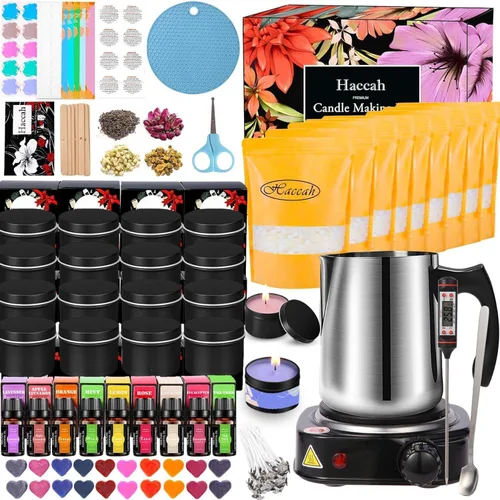 Miniatura 11 de Haccah Kit completo de fabricación de velas, suministros para hacer velas, kits de manualidades y manualidades para adultos, principiantes