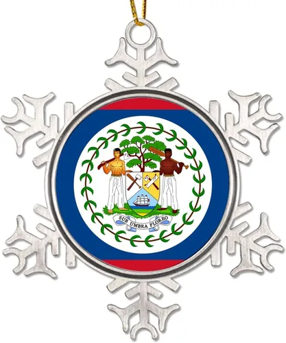Miniatura 14 de Adorno de decoración de árbol de Argelia, bandera de Argelia, novedad de metal, copo de nieve, adorno de Navidad, bandera nacional, recuerdo