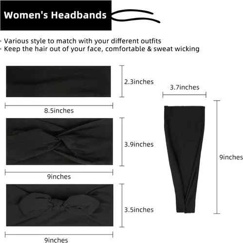 Miniatura 5 de Huachi Diademas antideslizantes para mujer, paquete de 4 bandas elásticas para el cabello de mujer, un juego de múltiples estilos, accesorios