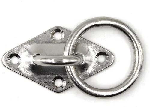 Miniatura 2 de Flomore M10 Pad Eye Plate 304 Gancho de techo de acero inoxidable Gancho de montaje en pared resistente con tornillos (1 unidad)