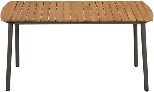 Miniatura 3 de Ensemble de Salle à Manger Extérieur 7 pièces en Acacia massif et rotin synthétique gris, résistant aux intempéries, Pour Jardin terrasse, Design
