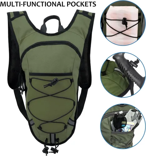 Miniatura 3 de Mochila de Hidratación Ligera con Depósito de Agua de 2L para Correr, Ciclismo, Senderismo – Mochila de Agua Antirrobo con Soporte para Teléfono