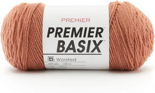 Miniatura 30 de Premier Yarns Basix, hilo de estambre sólido, hecho de acrílico, hilo ideal para ganchillo y tejer, Pecan, 359 yardas 1115-35 Pecan