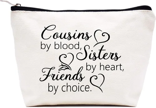 LIBIHUA - Bolsa de maquillaje para cosméticos, cumpleaños, graduación, boda, regalo de Navidad para primas, mujeres, niñas, sus primos por Blood