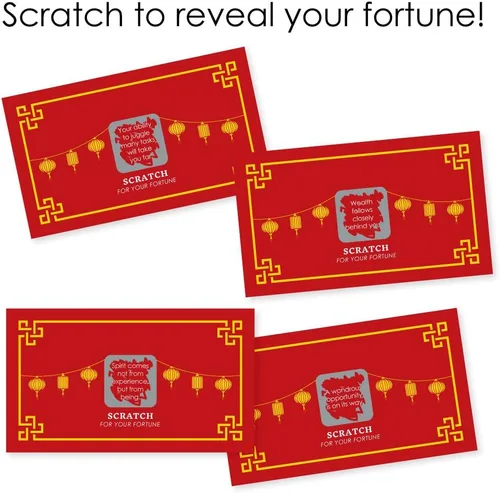 Miniatura 3 de Big Dot of Happiness Año Nuevo Chino - 2026 Año del Caballo Juego Tarjetas de la Fortuna para Rascar - 22