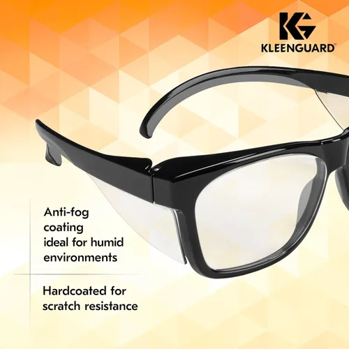 Miniatura 6 de KleenGuard™ V30 Maverick™ - Gafas de seguridad (49309), con revestimiento antivaho y lentes transparentes, montura negra, unisex para hombres