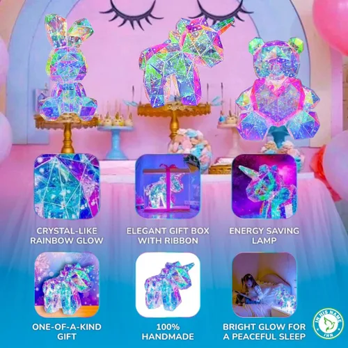 Miniatura 9 de In His Name Luz nocturna LED de unicornio para niñas y niños, lámpara mágica colorida para habitación de niñas, lámpara de noche de primera calidad