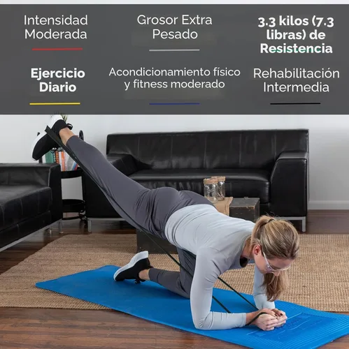 Miniatura 4 de THERABAND Juego de bandas de resistencia, bandas elásticas para ejercicio y terapia física, entrenamiento de fuerza para fitness superior e inferior