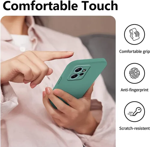 Miniatura 6 de Compatible con Xiaomi Redmi Note 12 4G Funda de silicona líquida verde oscuro, suave al tacto Teléfono Redmi Note 12 4G Funda de silicona a prueba