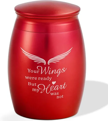 Miniatura 21 de Urna de cremación mediana verde para cenizas humanas adulto macho hembra Angel Ceramic Urn for Ashes Men Women Dad Mom,Memorial Urn with Velvet