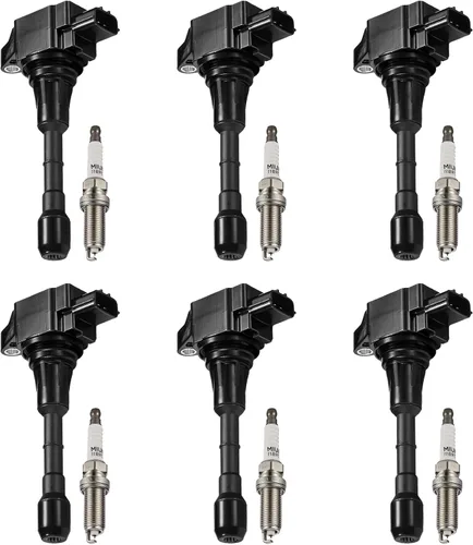 Miniatura 32 de BDFHYK Paquete de bobina de encendido y bujías de iridio compatibles con Audi Volkswagen 2.0L L4 4.2L V8 para UF575 PFR7S8EG, juegos de 4