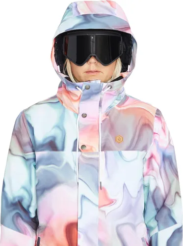 Miniatura 8 de Volcom Chaqueta con capucha Bolt para mujer, con aislamiento para snowboard y esquí, Negro