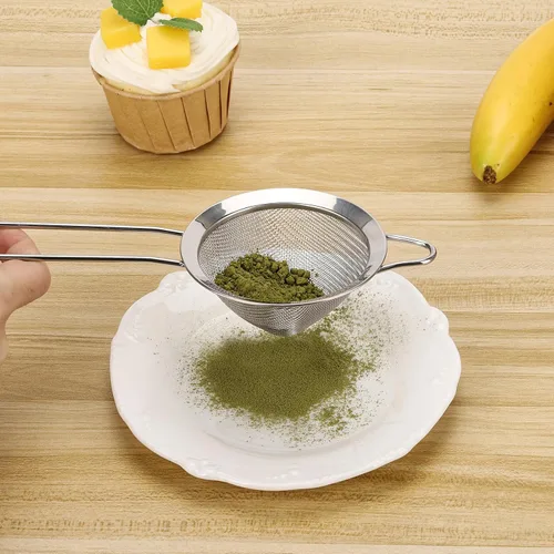 Miniatura 3 de Paquete de 3 coladores de malla fina de acero inoxidable 304 tamiz pequeño para alimentos, té, jugos, cócteles, cocina (3.35 pulgadas)