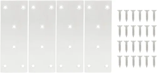 Miniatura 17 de 10 placas reparadoras resistentes, soporte plano de acero inoxidable, soporte recto, placas de fijación, conector de unión para muebles de madera