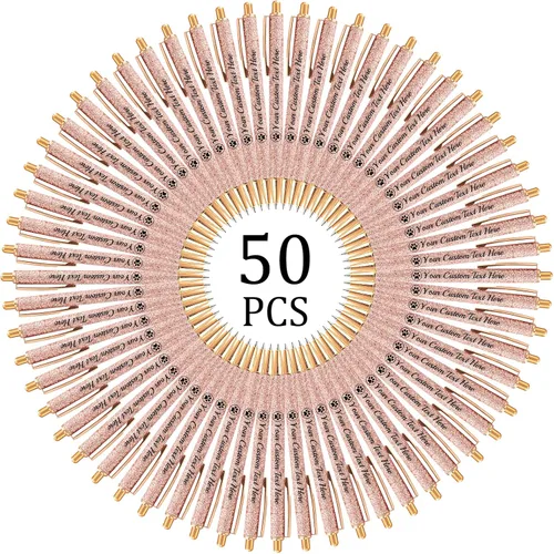 Miniatura 86 de Hasta 100 bolígrafos personalizados con nombre a granel, bolígrafo con purpurina de impresión personalizada, grabado gratis, texto con logotipo