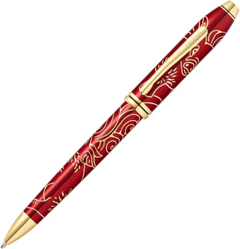 Miniatura 10 de Cross Cross Townsend 2019 - Pluma estilográfica del año del cerdo del zodiaco con detalles chapados en oro de 23 quilates y punta mediana de oro