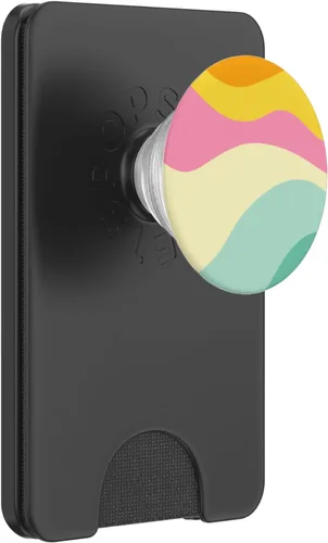 Miniatura 8 de Retro Waves Swirls Pastel Rainbow Rayas Onduladas de los años 70 PopSockets Estético PopGrip Estándar