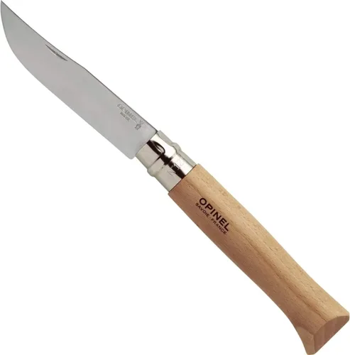 Miniatura 15 de OPINEL Nº 06 INOX - Cuchillo de bolsillo plegable de acero inoxidable Sandvik, mango de madera de haya, hoja de 2.87 pulgadas, collar de bloqueo