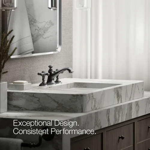 Miniatura 5 de KOHLER K-98068-3-BL Artifacts - Manijas de grifo para lavabo de baño, cruz, metal premium para mayor durabilidad, color negro mate