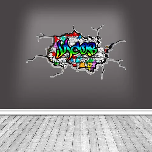 Miniatura 4 de Calcomanía de pared personalizada con nombre de graffiti 3D Adhesivo decorativo de vinilo artístico personalizado Extraíble Despegar y pegar