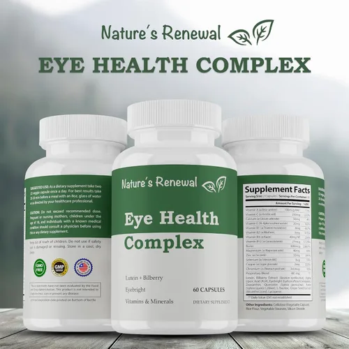 Miniatura 2 de Nature's Renewal Suplemento complejo de salud ocular - Luteína, zeaxantina, licopeno, arándano, ojos de la vista, carotenoides, hierbas de apoyo
