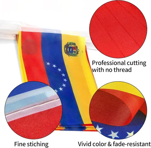 Miniatura 3 de Bandera de Venezuela, bandera venezolana, pequeña cadena de banderas de Venezuela, mini banderas venezolanas, utilizada para fiestas, escuela
