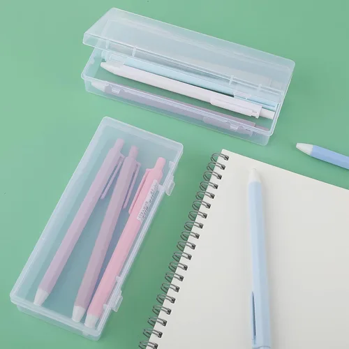 Miniatura 6 de WLLHYF Paquete de 3 recipientes de almacenamiento pequeños de plástico con tapas con bisagras, caja rectangular de plástico transparente