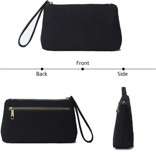 Miniatura 6 de Bolsa de nailon para pulseras de maquillaje, bolsa de pulseras impermeables con bolsillo con cremallera, bolsa para tarjetas de crédito