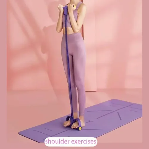 Miniatura 4 de Banda de resistencia para extracción de pedal de 6 tubos, cuerda de tensión multifunción para gimnasio en casa, equipo de entrenamiento de cintura