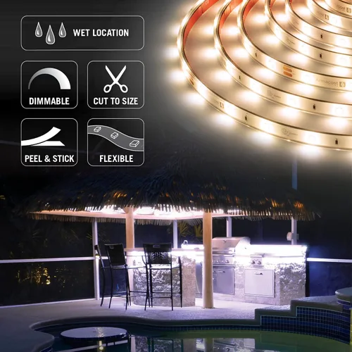 Miniatura 5 de Armacost Lighting RibbonFlex Pro Soft White (3000K), 30LEDs/M, 2.5M, 24V Luz de cinta para exteriores, 8.2 pies (144410)