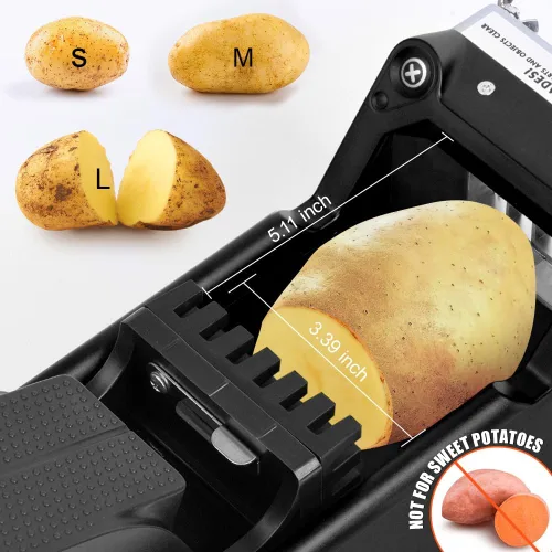 Miniatura 3 de Cortador de Papas, Sopito Cortador de Papas Fritas Caseras con Cuchilla de Acero Inoxidable de 1/2 Pulgada Excelente para Papas, Zanahorias y Pepinos