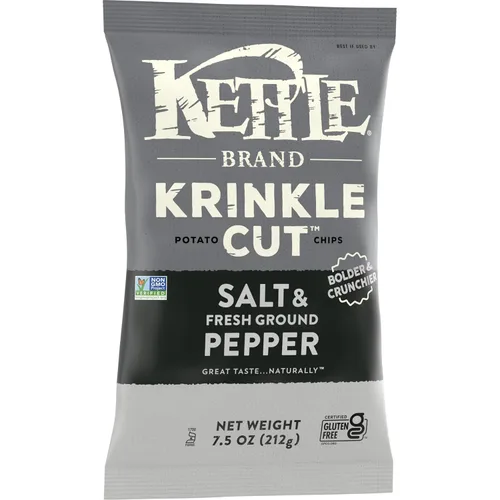 Miniatura 6 de Kettle Brand Krinkle - Patatas fritas con sal y pimienta molida fresca, sin gluten, sin OMG, bolsa de 7.5 onzas